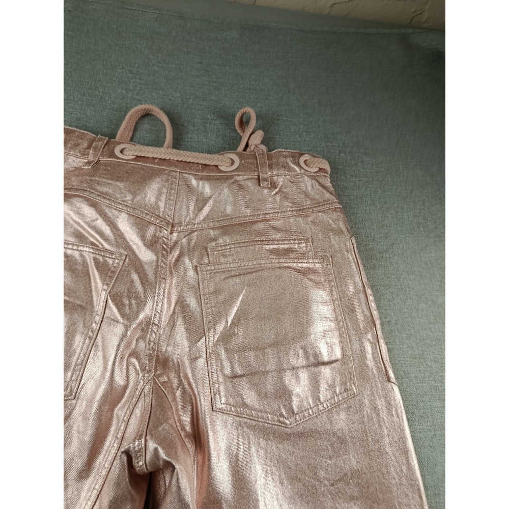 We The Free People Moxie Bubblegum Pink Metallic Barrel Jeans Womens 30 - Picture 6 of 13